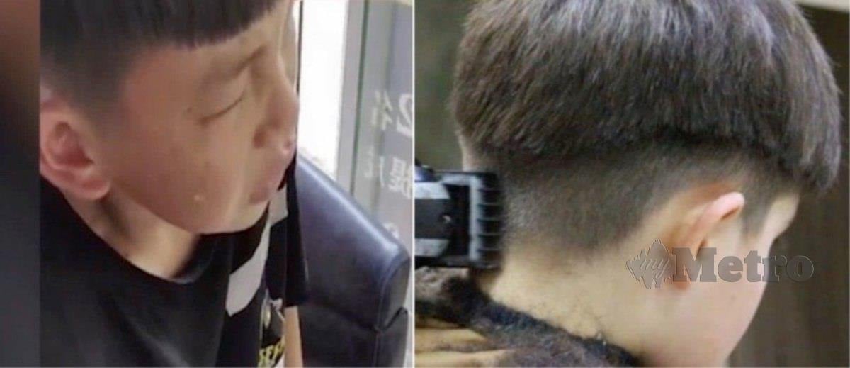KANAK-KANAK berusia 10 tahun yang membuat laporan polis kerana tidak puas hati dengan gaya rambut. FOTO Agensi