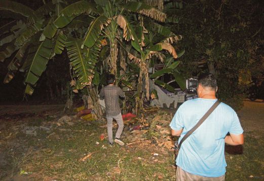JURUKAMERA TV3 merakamkan pokok pisang yang didakwa berhantu. 