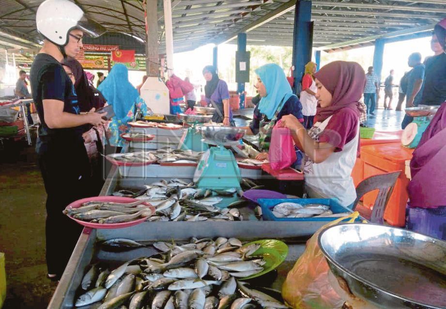 PENIAGA ikan di Seberang Kota, Kuala Kedah menjual beberapa jenis ikan saja berikutan bekalannya berkurangan.