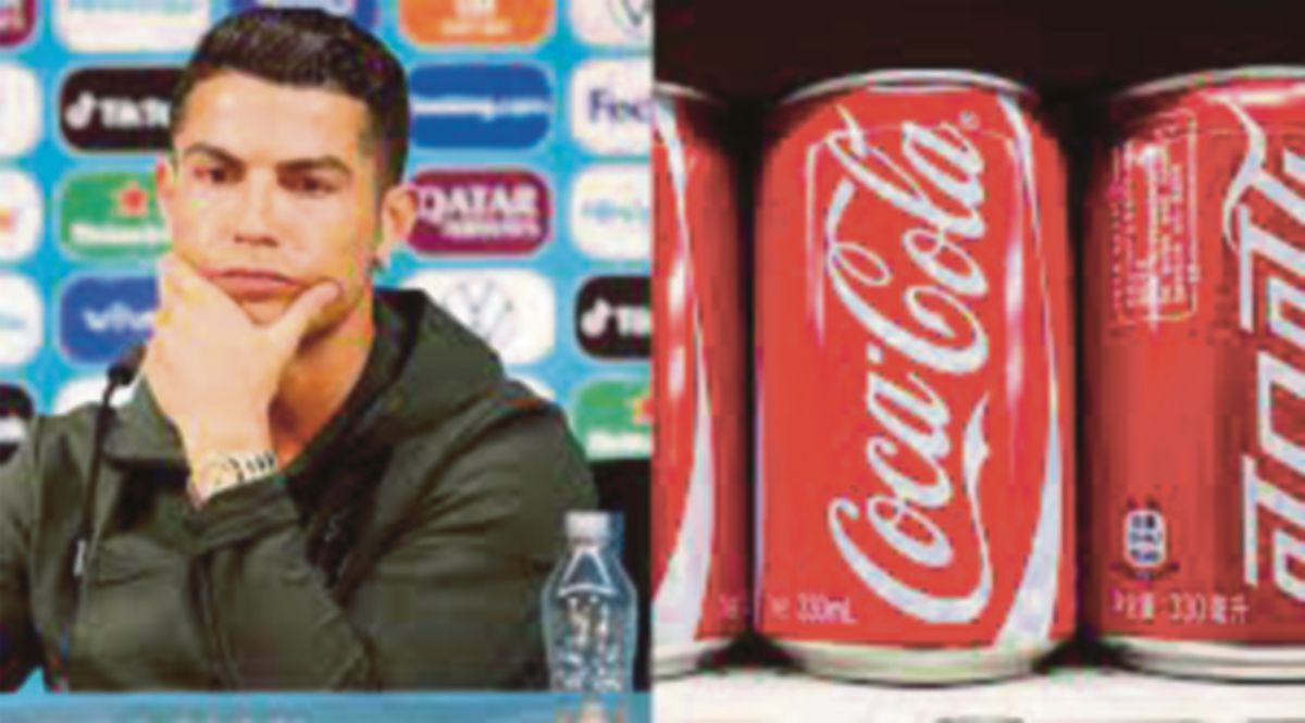 SAHAM Coca-Cola merosot selepas aksi yang ditunjukkan Ronaldo pada sidang media menjelang pertemuan Portugal dengan Hungary.