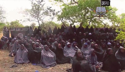 GAMBAR fail menunjukkan sebahagian daripada pelajar Nigeria yang diculik Boko Haram pada April lalu. 