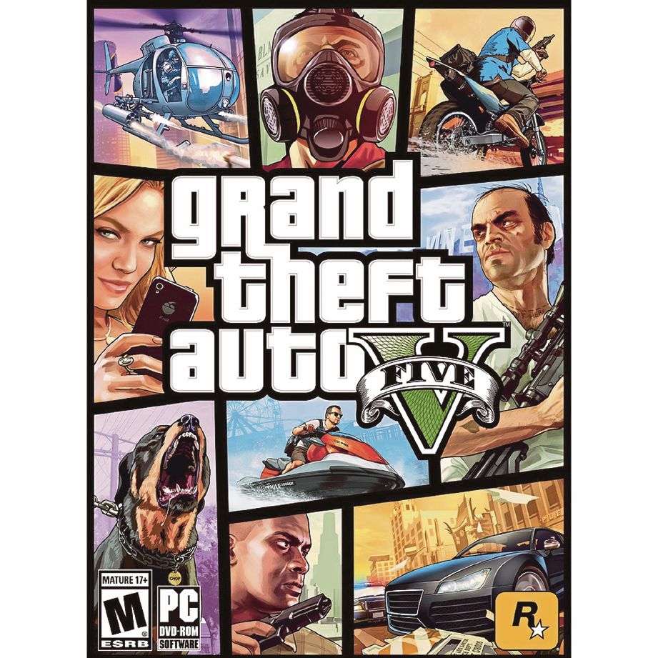 GAMBAR muka depan permainan video Grand Theft Auto V yang diharamkan kerajaan Arab Saudi. - Agensi