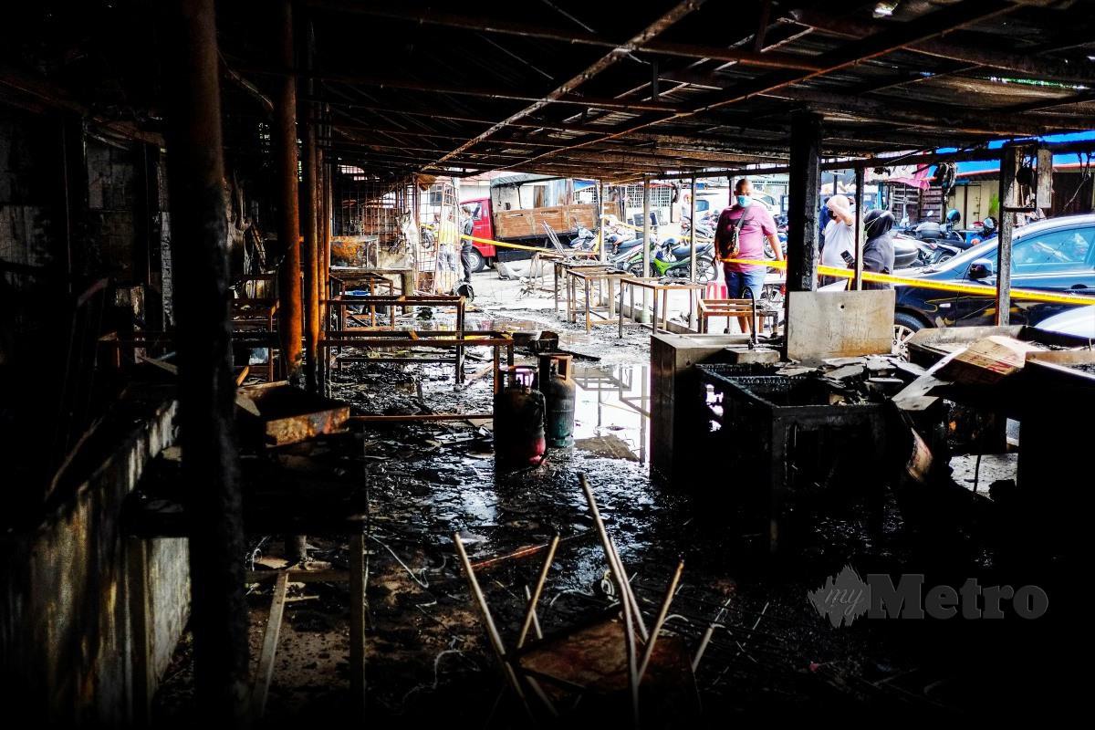 KEADAAN Pasar Dato Keramat yang musnah akibat kebakaran. FOTO Bernama 