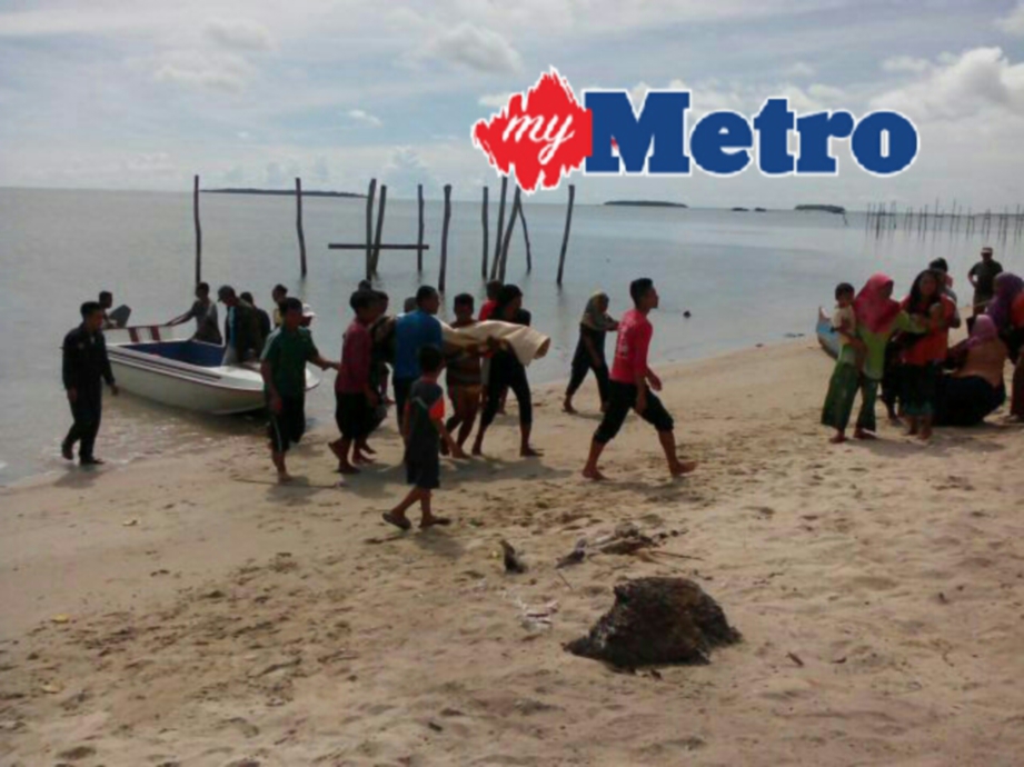 Mayat mangsa ditemui terapung di kawasan pantai Iskandar Utara, Pulau Banggi, Kudat. FOTO ihsan APMM