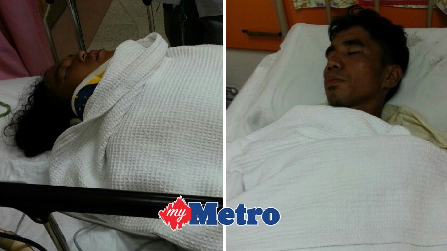 SUAMI isteri yang terselamat masih menerima rawatan di Hospital Besar Tawau. FOTO ihsan Polis