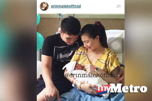 ERIN Malek kongsi berita kelahiran anaknya di akaun Instagramnya. FOTO Instagram/erinmalekofficial