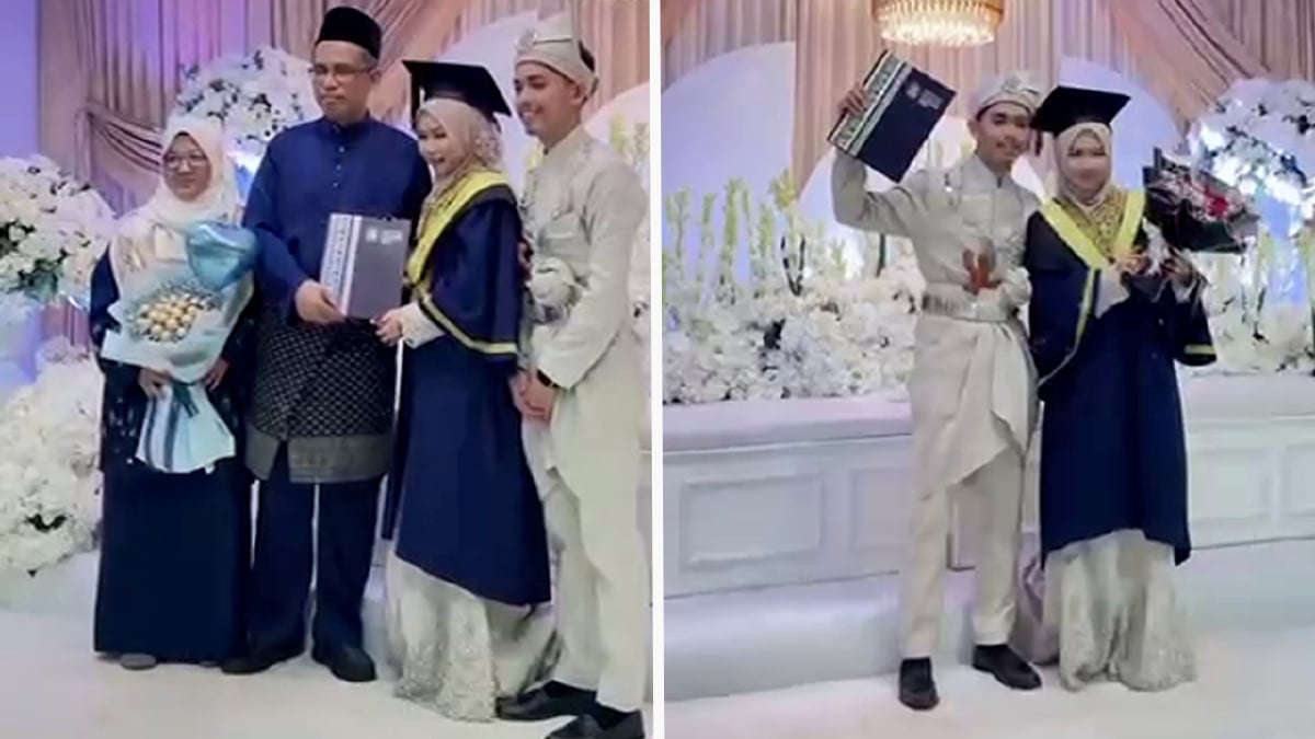 PETIKAN video yang tular di TikTok menunjukkan Siti Aishah menerima kejutan daripada suami dan keluarganya.
