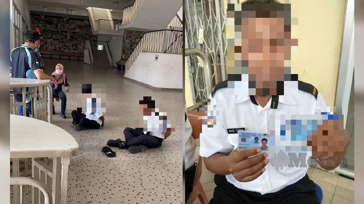 Pengawal keselamatan Filipina yang ditahan di Stadium Merdeka, Kuala Lumpur oleh pegawai JPN kerana menggunakan kad pengenalan palsu. Foto Ihsan JPN