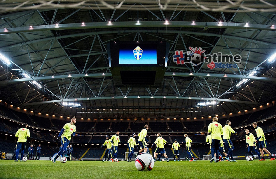 SKUAD Sweden miliki semangat juang tinggi walaupun tiada nama besar dalam pasukan. FOTO/AFP 