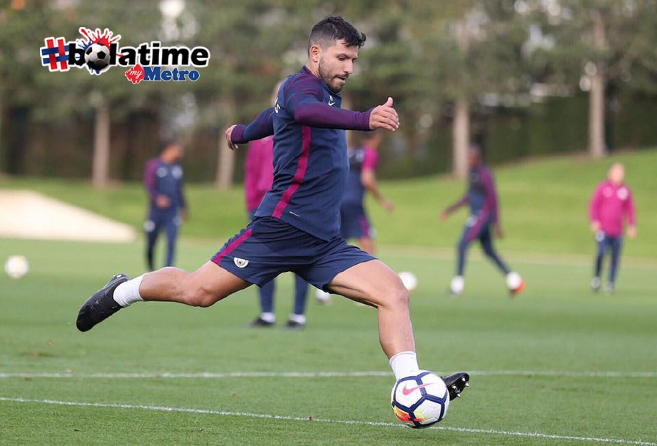 AGUERO sudah cergas, sedia beraksi menentang Leicester. 