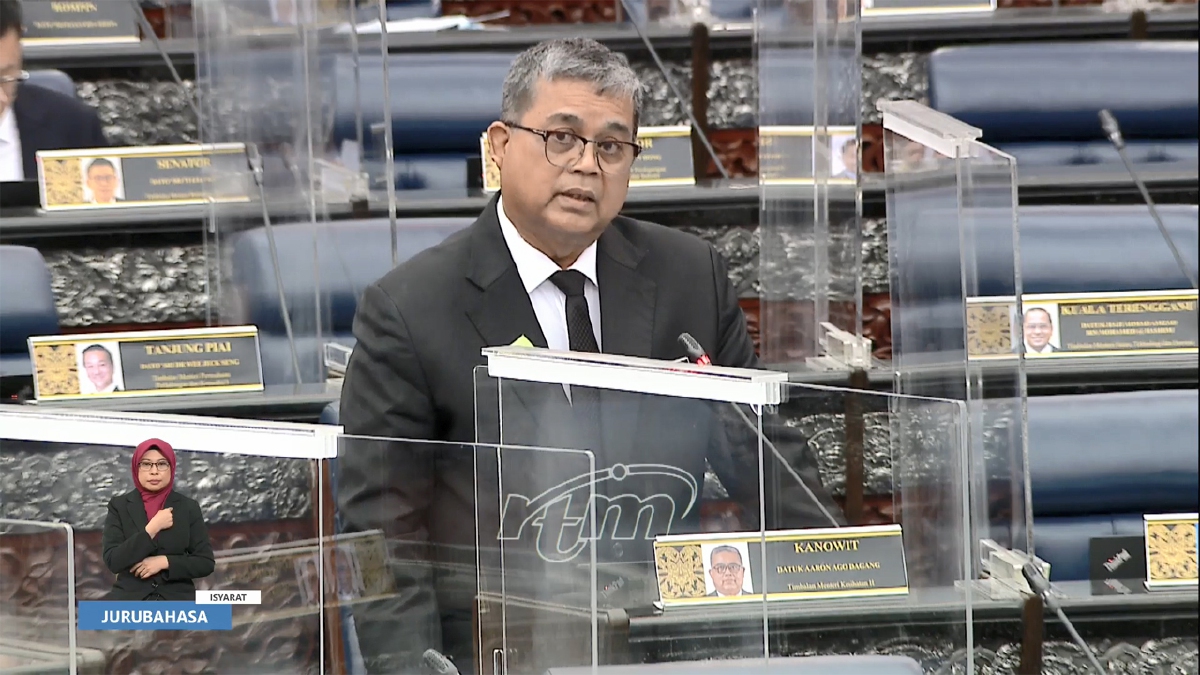 AARON ketika sesi pertanyaan lisan di Dewan Rakyat. FOTO YouTube Parlimen Malaysia
