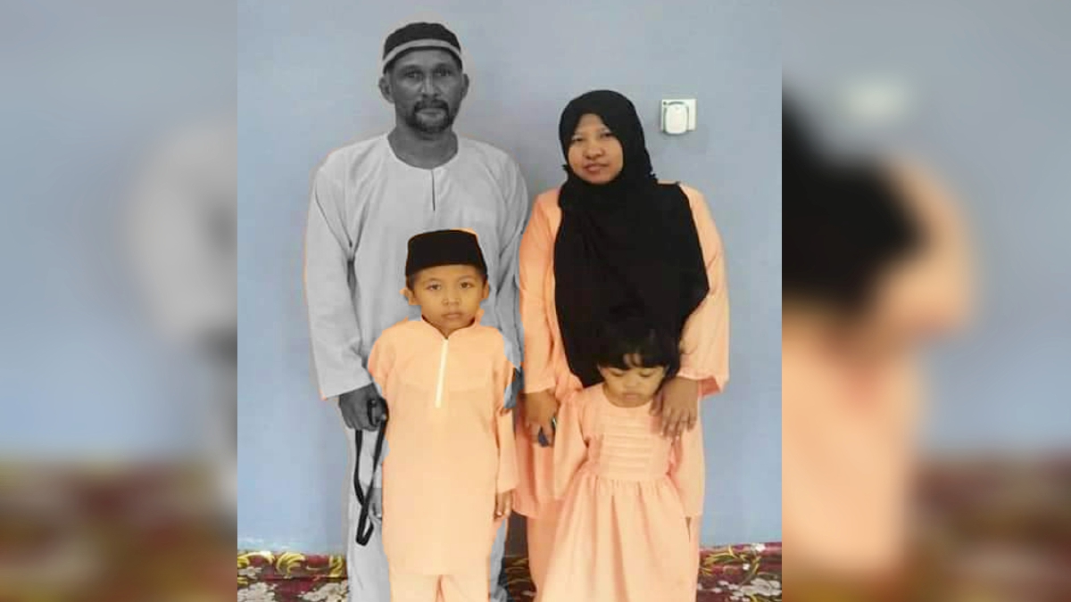 GAMBAR kenangan keluarga Firas (depan, kiri) ketika arwah ayahnya masih hidup. FOTO Ihsan Siti Nurul Aini Khamis.