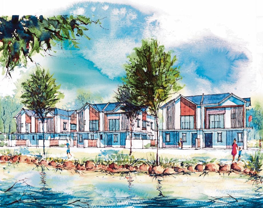 LAKARAN projek kediaman Bywater Homes yang bakal dilancarkan September depan. 