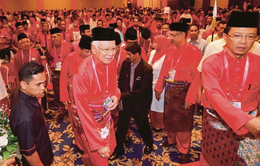  Najib pada Konvensyen UMNO Wilayah Persekutuan di PWTC, Kuala Lumpur, semalam. 