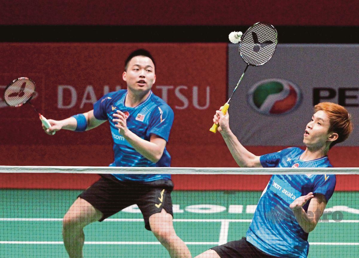 Beregu negara, Aaron Chia dan Soh Wooi Yik mara ke separuh akhir Masters Indonesia. FOTO File NSTP