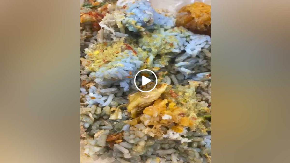 VIDEO tular yang memaparkan nasi kerabu berulat.