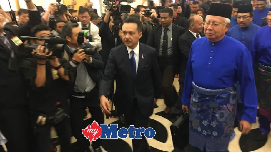 NAJIB tiba di Parlimen bagi pembentangan Bajet 2018. FOTO Bernama