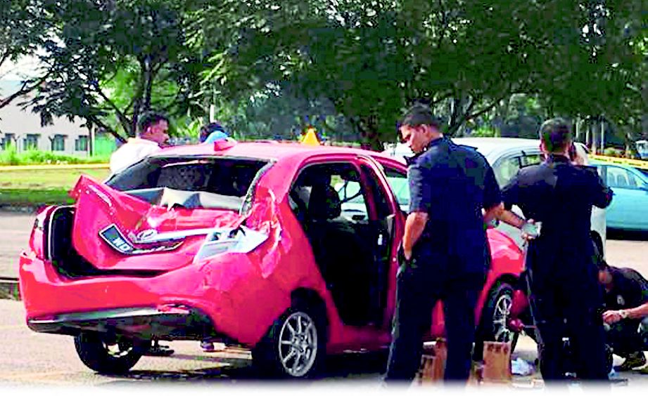 KERETA Perodua Bezza dinaiki suspek yang ditemui di Ampang Jajar, Permatang Pauh.