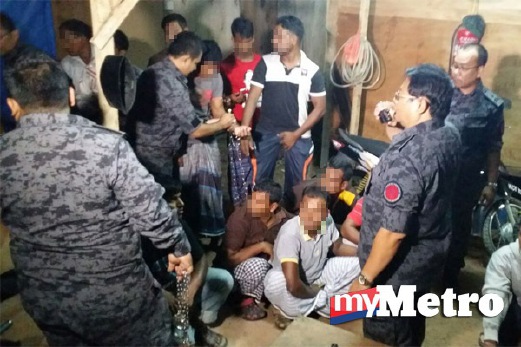 ANTARA PATI warga Myanmar, Bangladesh dan Indonesia yang ditahan.