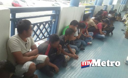 ANTARA 30 individu yang ditahan dalam Ops Tapis Sepadu di Langkawi. FOTO ihsan Polis