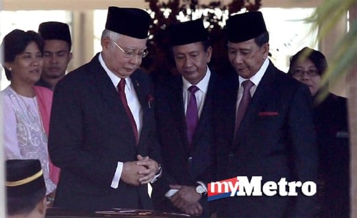 PERTEMUAN tertutup antara Najib dan Jemaah Pemangku Sultan Kedah di Istana Darul Aman, Bukit Persekutuan, Kuala Lumpur. FOTO Asyraf Hamzah