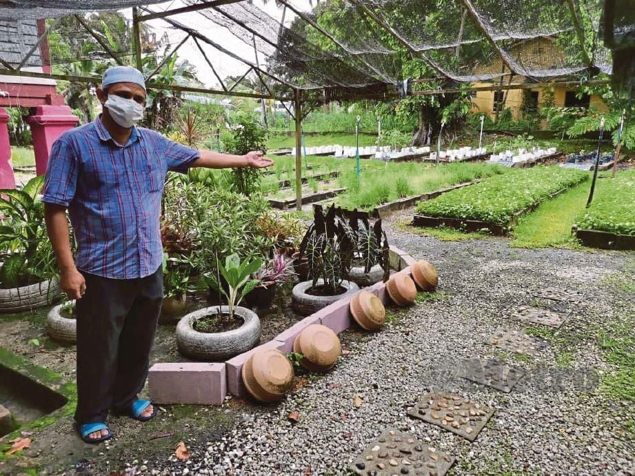 TIMBALAN Pengerusi Rumah Amal Kulim, Zulbakri Shuib menunjukkan kebun sayur yang diusahakan pelatih Rumah Amal Kulim untuk menjana pendapatan rumah amal berkenaan. 