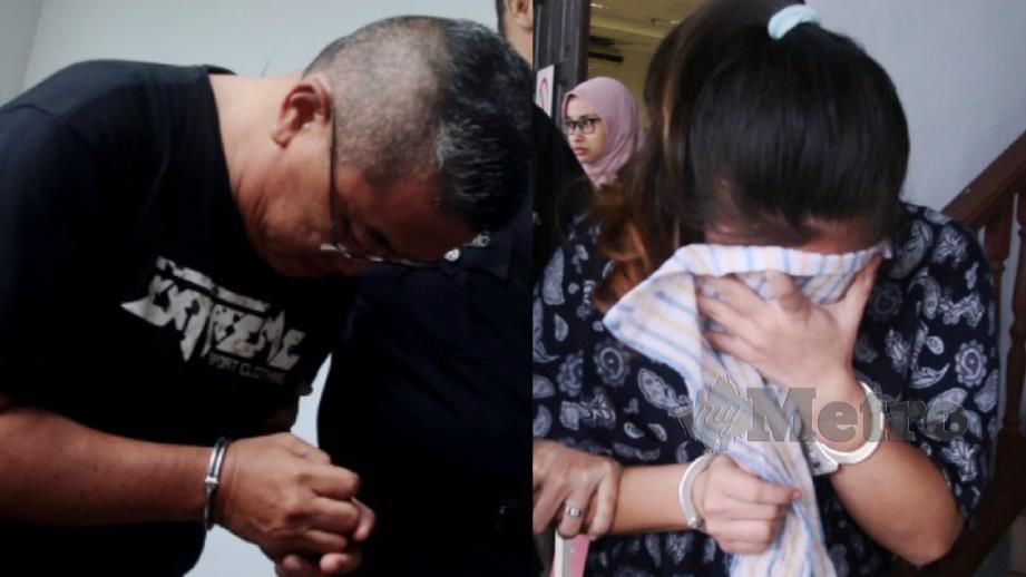 PUEH Lye (kiri) dan anak perempuannya, Sing Yee dibawa ke mahkamah. FOTO Muhammad Zuhairi Zuber