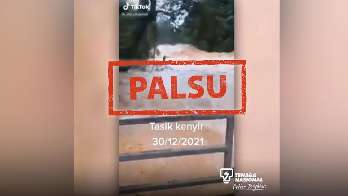 TNB memaklumkan sungai di dalam video ini adalah Sungai Telemong yang tidak mengalir masuk ke Tasik Kenyir. FOTO Facebook TNB Careline