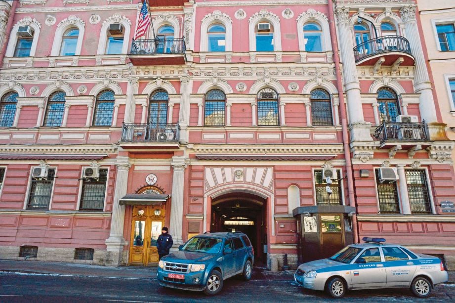 Konsulat Amerika di Saint Petersburg, Russia. - AFP