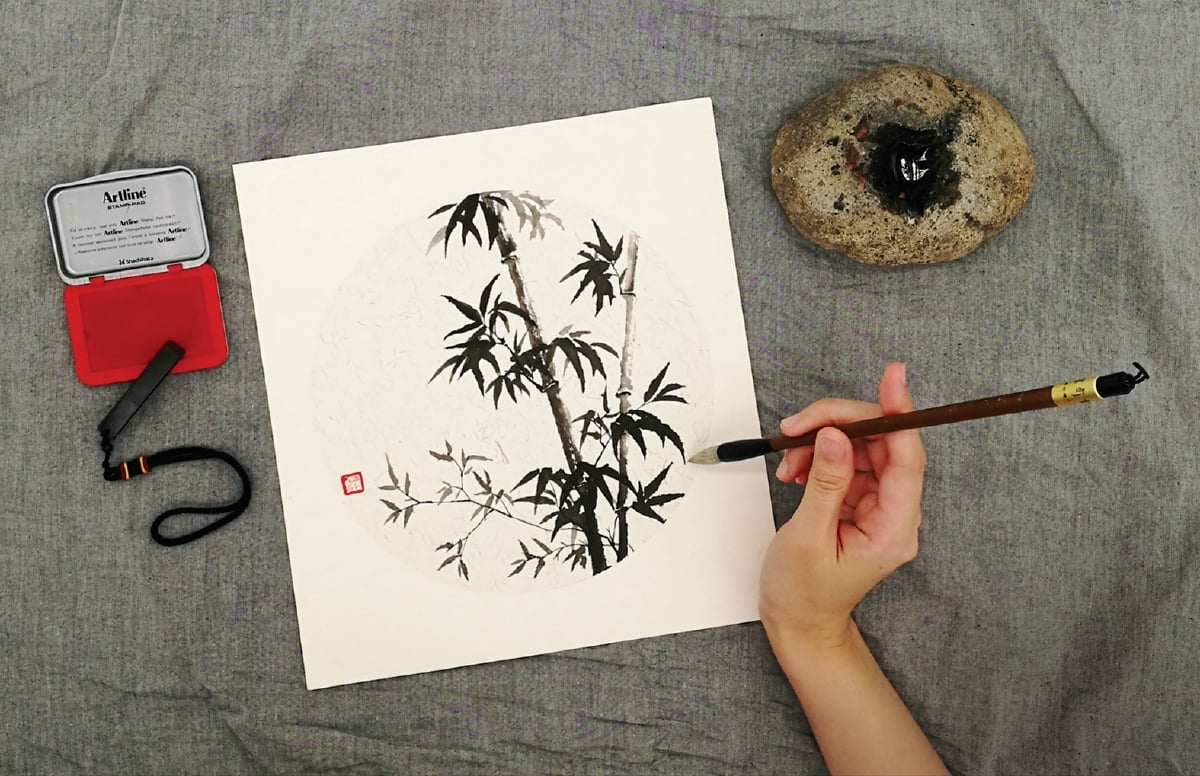 TURUT berbakat dalam menghasilkan lukisan dakwat Cina.