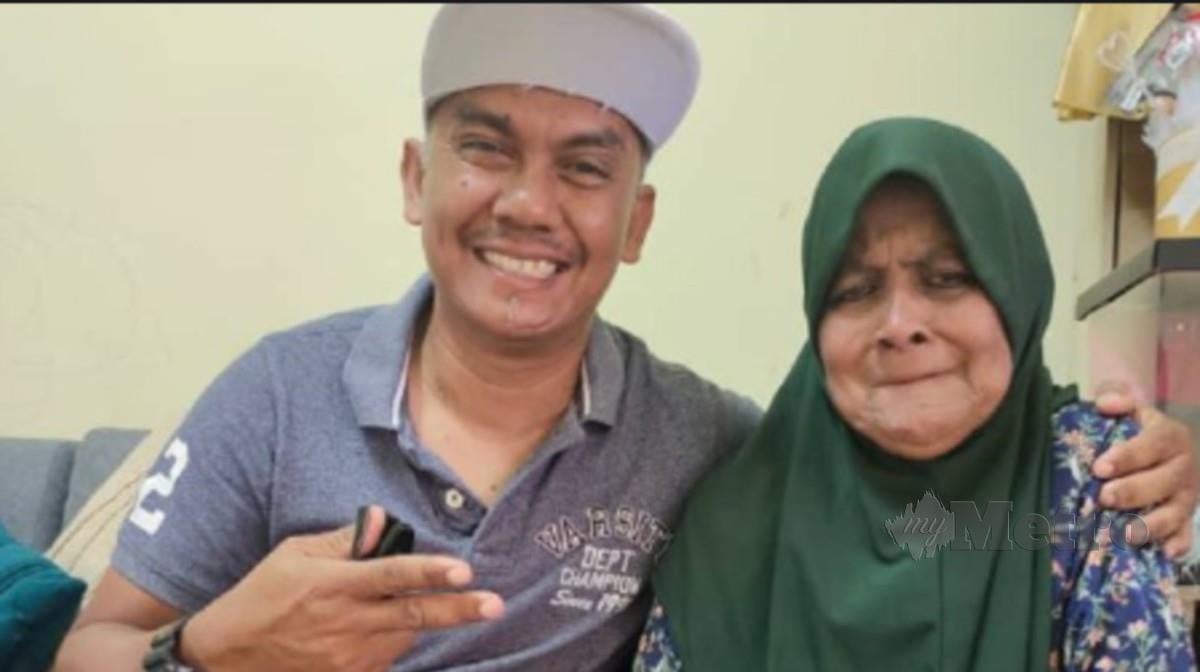 MOHD Sopian Mohamed Sapihi bertemu dengan ibu kandungnya, Fatimah Kuny Alive. FOTO Ihsan Mohd Sopian Mohamed Sapihi