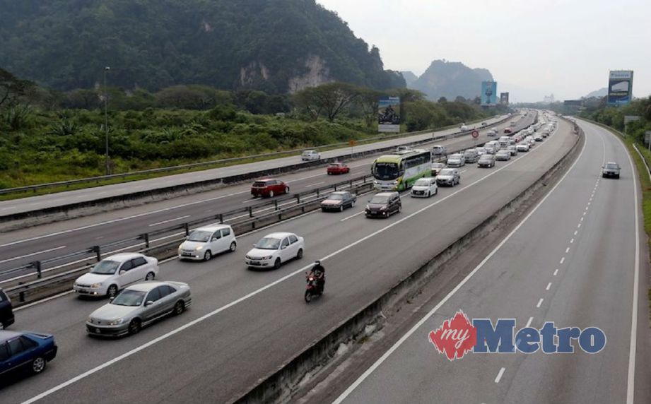 Aliran trafik di bahagian utara perlahan dari Seberang Jaya ke Perai, Tapah ke Gopeng, Perak