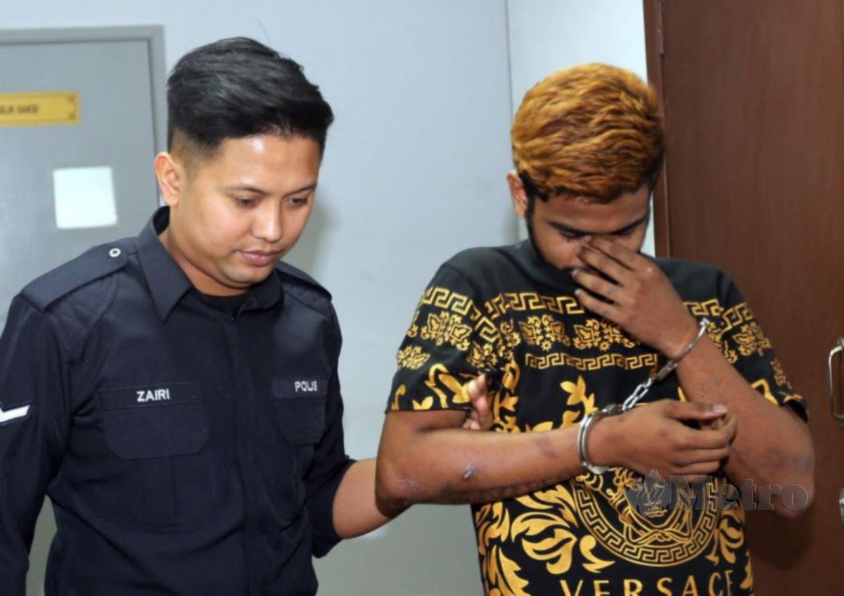 PELAYAN bar yang dipenjara 18 bulan kerana melakukan khianat dan merosakkan harta benda termasuk menyimbah cat merah. FOTO L Manimaran.