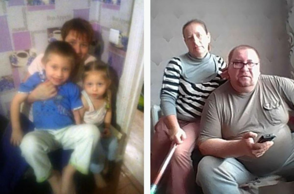 LIDIA Shiryaeva bersama cucu yang dibunuhnya dan lelaki tidak dikenali. FOTO Agensi.