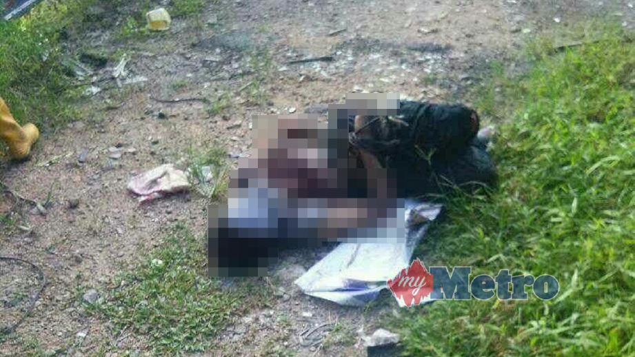 KEADAAN mayat lelaki yang ditemui di Jalan Persiaran Bestari, Taman Bestari Indah. FOTO ihsan Polis