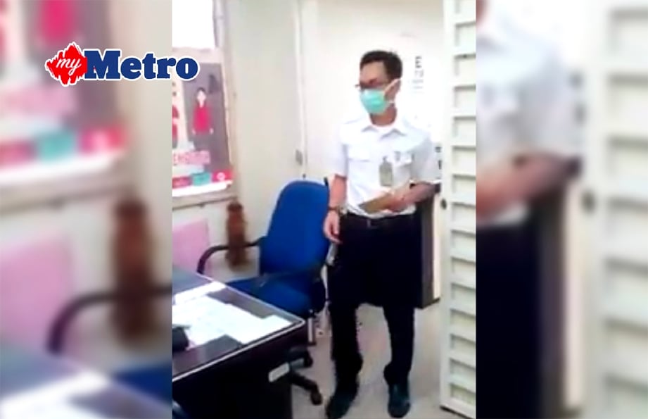 GAMBAR petikan video tular lelaki memarahi kakitangan Klinik Kesihatan Bukit Selambau.