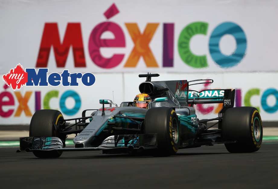 AKSI Hamilton di GP Mexico. -Foto AFP