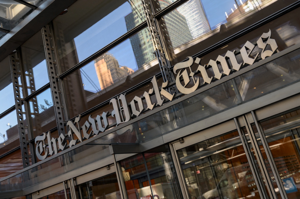 BANGUNAN The New York Times Building di New York City. FOTO AFP