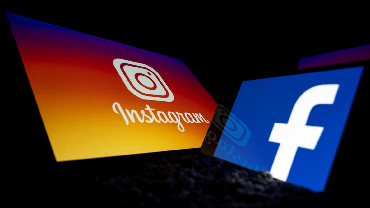 LOGO Facebook dan Instagram kelihatan pada skrin tablet dan telefon pintar. FOTO AFP