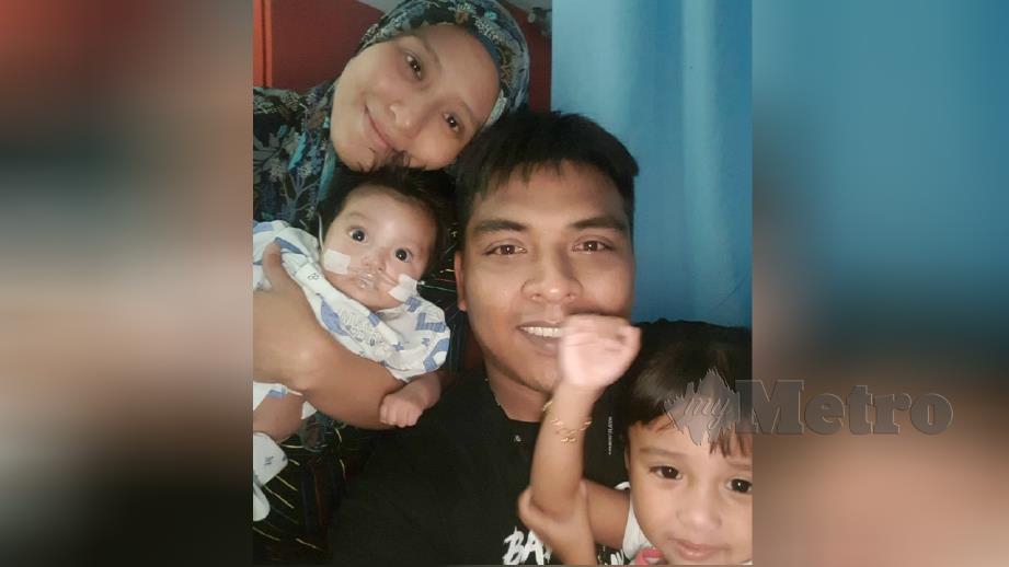 GAMBAR pertama Ali bersama isteri dan dua anaknya sebelum menjalani pembedahan. FOTO Instagram Ali Puteh
