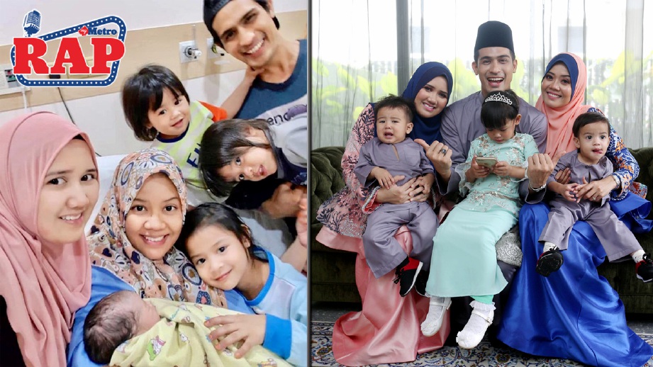 Ashraf bersama anak-anaknya serta Wan Sakinah (tengah) dan Dayana. FOTO fail HM Digital/IG Ashraf Muslim
