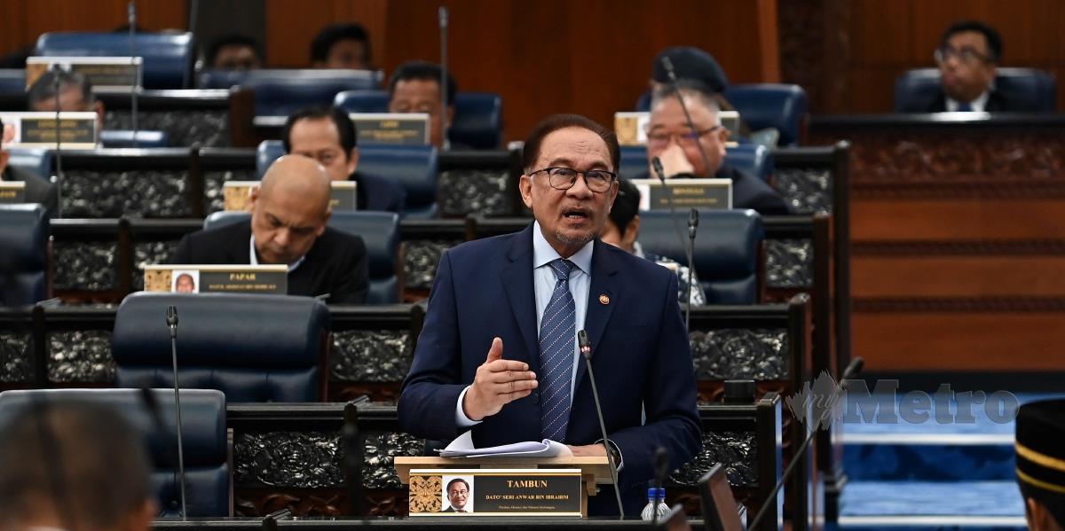 Perdana Menteri, Datuk Seri Anwar Ibrahim di Dewan Rakyat, hari ini, Foto ihsan Penerangan Malaysia