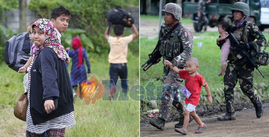 Penduduk melarikan diri meninggalkan rumah dan perkampungan. - Foto AP/EPA