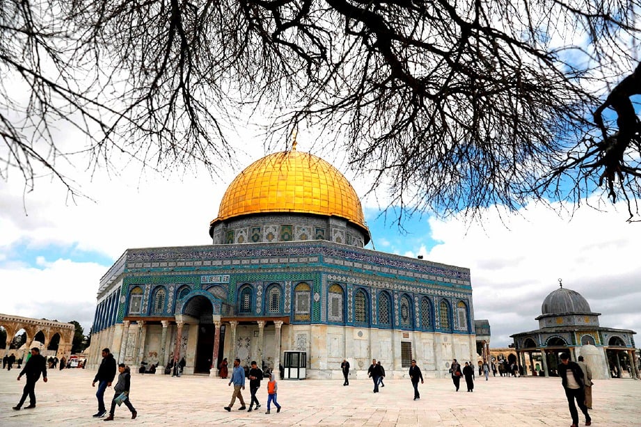 PEKARANGAN Masjid Al-Aqsa. FOTO AFP
