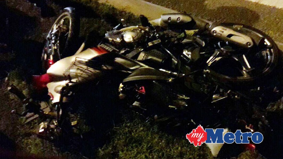 KEADAAN motosikal terbabit dalam kemalangan. FOTO Hanafiah Md Nor