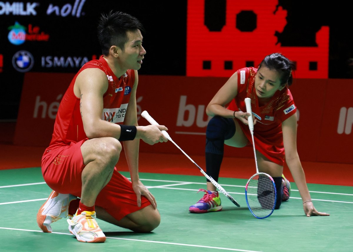 AKSI Peng Soon dan  Liu Ying ketika menentang beregu Thailand di Bali. 