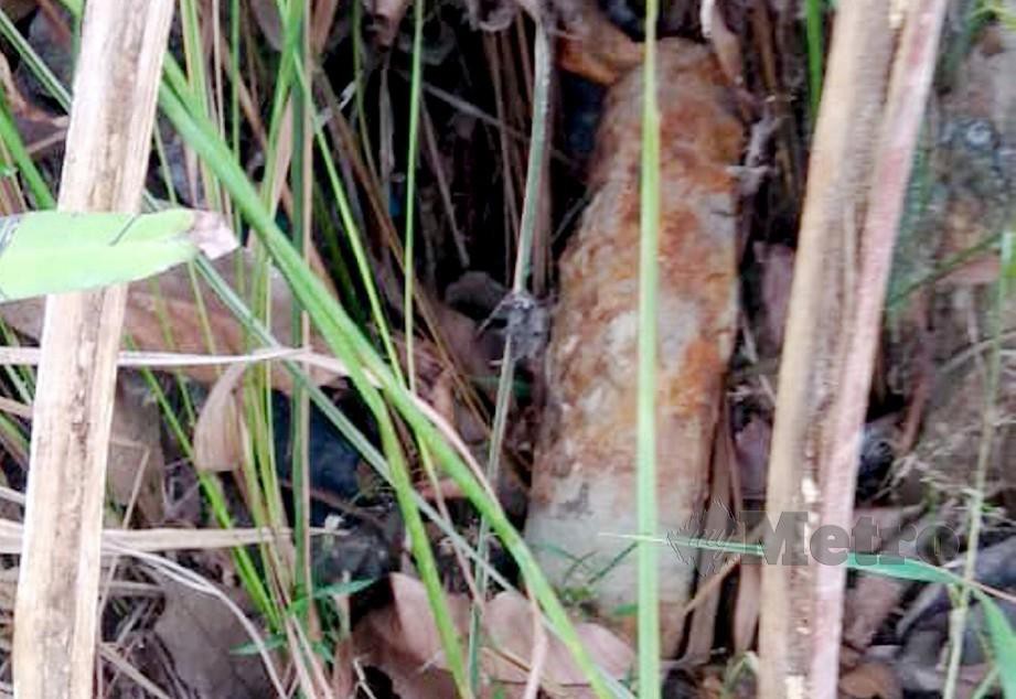 Bom lama ditemui di Tanah Perkuburan Kampung Lobong, Pulau Gaya. FOTO ihsan PDRM.