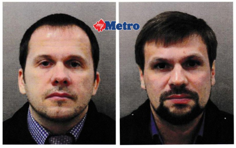 DUA rakyat Russia, Alexander Petrov dan Ruslan Boshirov dikatakan cuba membunuh bekas perisik. FOTO/REUTERS 