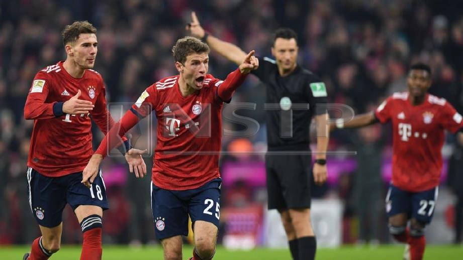 PEMAIN Bayern meraikan kemenangan. FOTO/AGENSI 