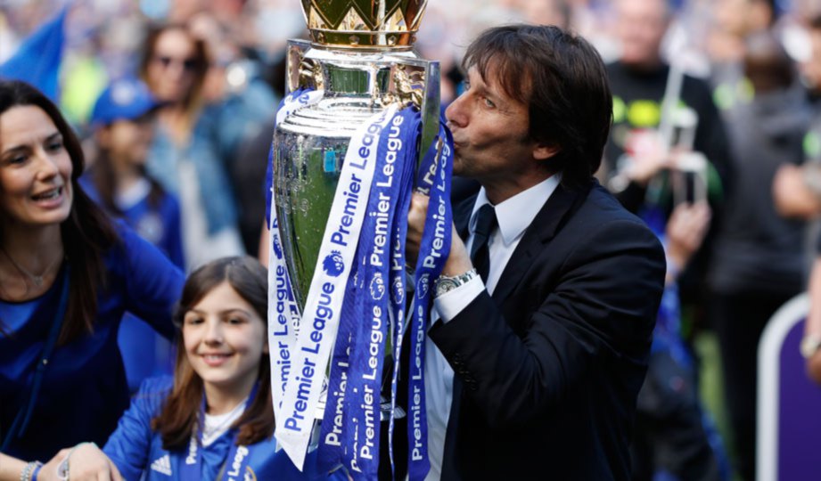 CONTE mahu raih gelaran berganda seperti dilakukan Ancelotti ketika kemudi Chelsea. FOTO Reuters